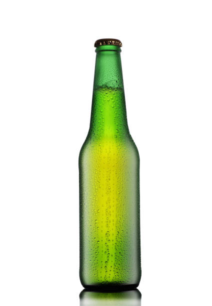 istock green bottle with beer and drops 1257224999