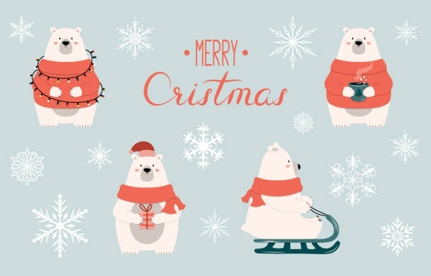 Ilustración de Conjunto De Personajes De Dibujos Animados De Oso Polar De Navidad Con Regalo Guirnalda Chocolate Caliente Y Trineo Vector Aislado Divertido Feliz Año Nuevo Ilustración Para Tarjetas De Navidad Banners Ilustración de Conjunto De Personajes De Dibujos Animados De Oso Polar De Navidad Con Regalo Guirnalda Chocolate Caliente Y Trineo Vector Aislado Divertido Feliz Año Nuevo Ilustración Para Tarjetas De Navidad Banners