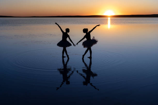 istock Ballerina dancing on the lake 1257226985