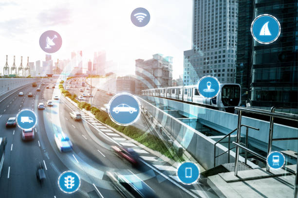 istock Smart transport technology concept for future car traffic on road 1257229097