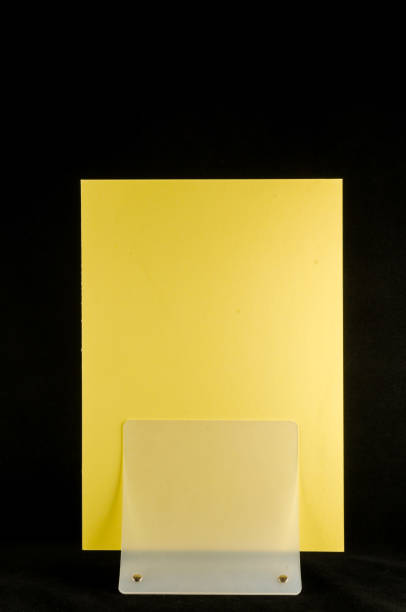 istock Blank flyer mockup paper holder isolated 1257229444