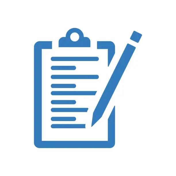 Vector illustration of Content writing icon / blue color