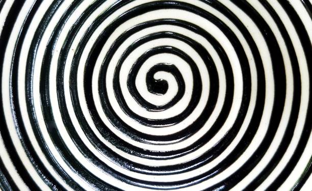istock Black and white concentric cirlces, concentric rings abstract. 1257231732