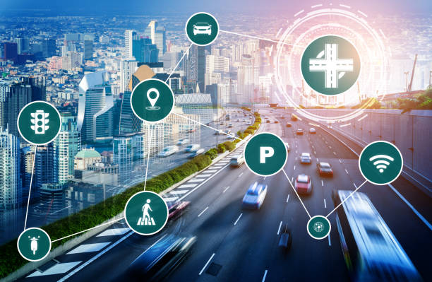 istock Smart transport technology concept for future car traffic on road 1257233740
