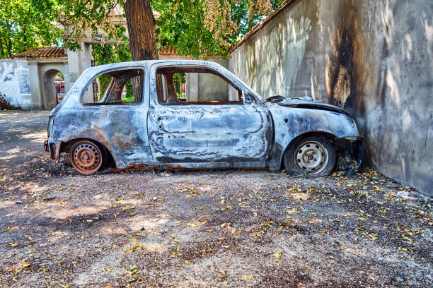 istock Passenger car wreck in the parking lot 1257234125