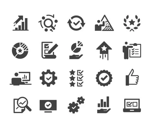 Vector illustration of Quality Control Icons - Classic Series