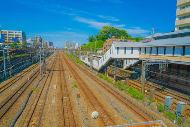 istock Line group leading to Yokohama Station 1257234963