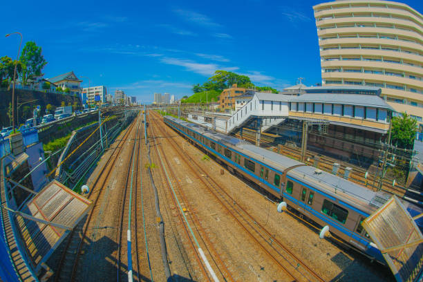 istock Line group leading to Yokohama Station 1257234973