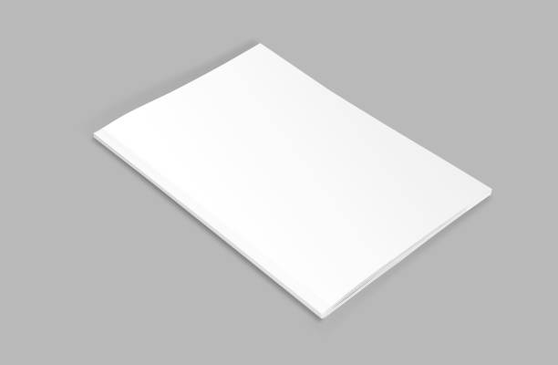 istock Blank White Magazine Cover / Brochure Mockup Illustration on Grey Background 1257235190