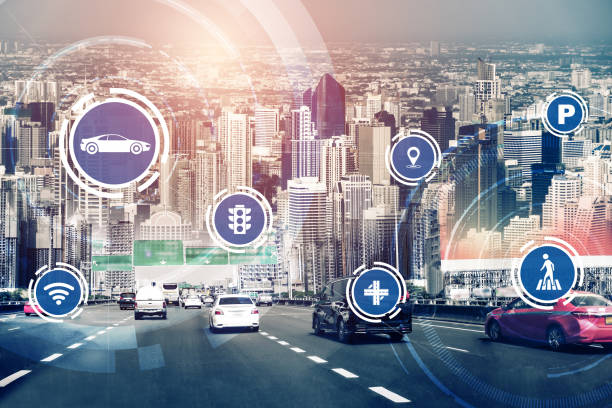 istock Smart transport technology concept for future car traffic on road 1257235441