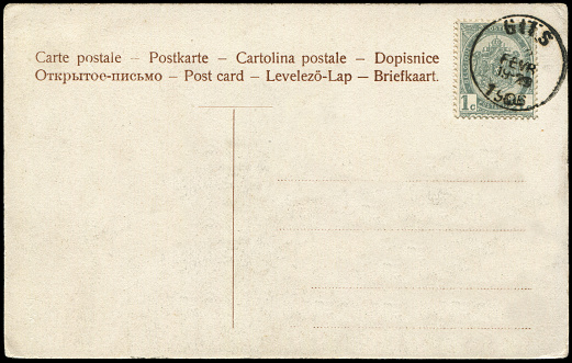 Vintage postcard sent from Gits, Belgium in early 1900s, a very good background for any usage of the historic postcard communications.