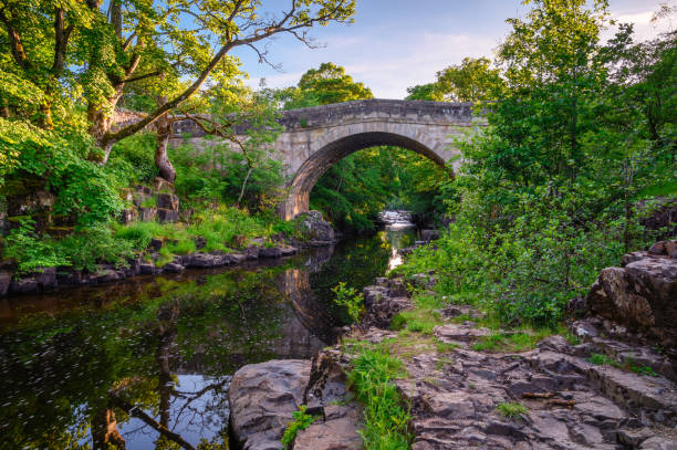 River Wear below Stanhope Road Bridge Stanhope is a small market town in County Durham situated on the upper reaches of the River Wear in Weardale pennines photos stock pictures, royalty-free photos & images
