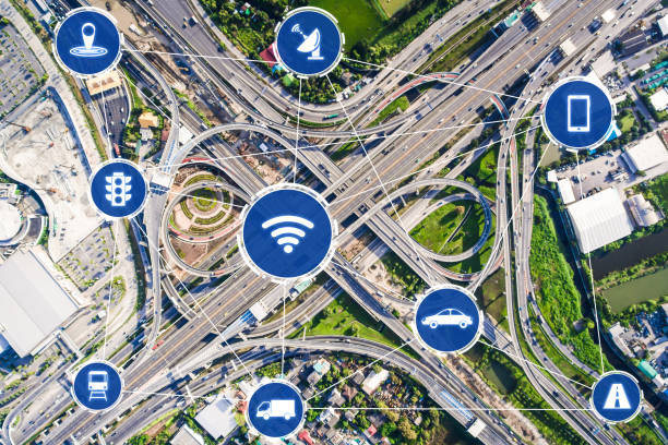 istock Smart transport technology concept for future car traffic on road 1257244308