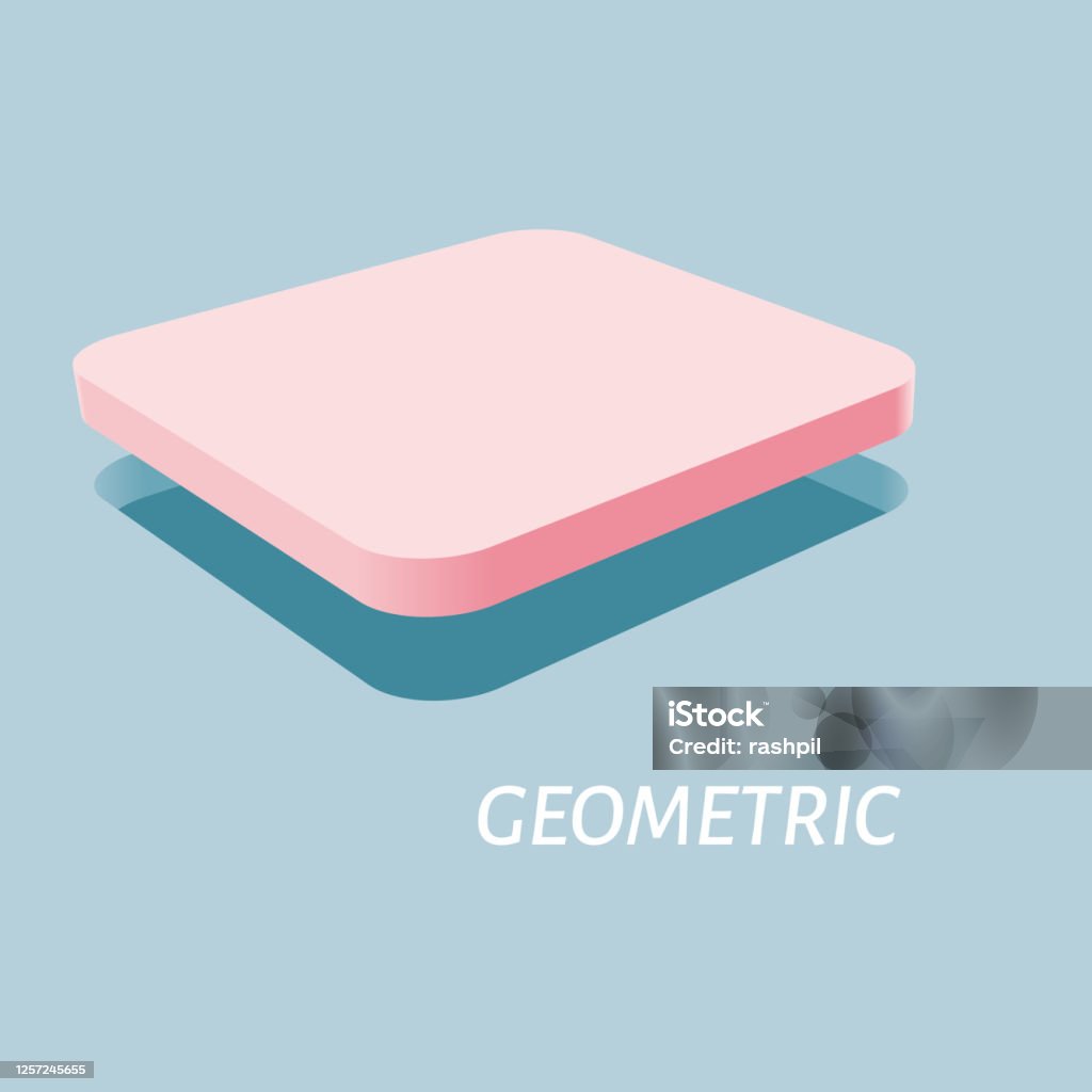 Square Top Rounded Bottom Shape Square Solid Shape With Rounded Corners And Surface With Identical Form ...