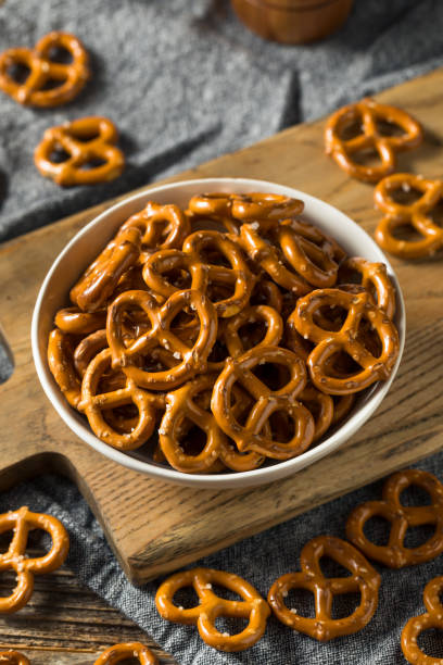 istock Salty Crunchy Pretzel Crackers 1257251288