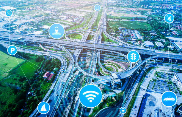 istock Smart transport technology concept for future car traffic on road 1257251300
