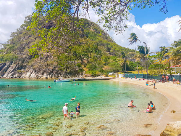 In March 2018, tourists were enjoying on of the most beautiful beach of Les Saintes called Pain de Sucre, in Guadeloupe