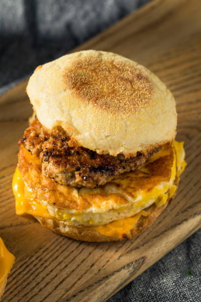 istock Homemade Breakfast Sausage Patty Sandwich 1257251414