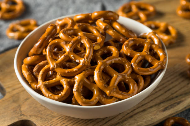 istock Salty Crunchy Pretzel Crackers 1257251686