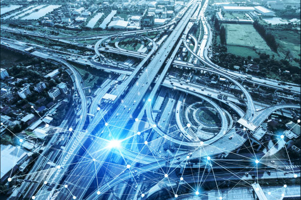 istock Smart transport technology concept for future car traffic on road 1257253113