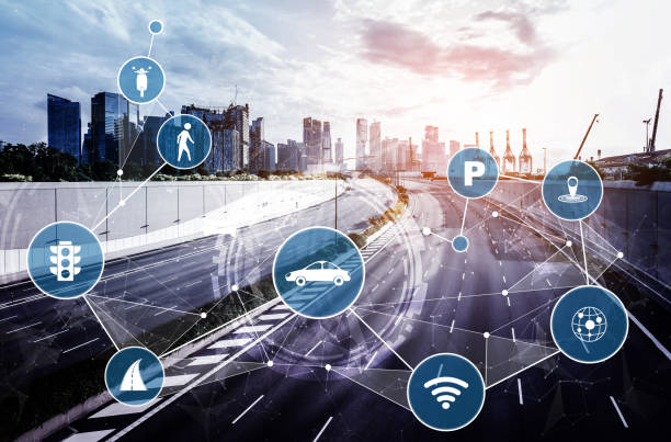 istock Smart transport technology concept for future car traffic on road 1257265980