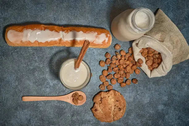 Typical spanish drink based on water, sugar and tuber called chufa