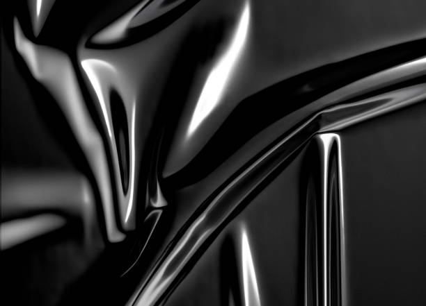 istock Blank black plastic foil wrap overlay mock up 1257268267