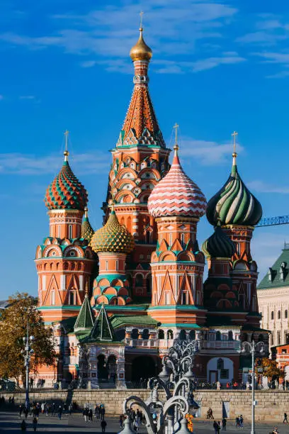 St.Basil's Cathedral on the Red Square in Moscow on an autumn day