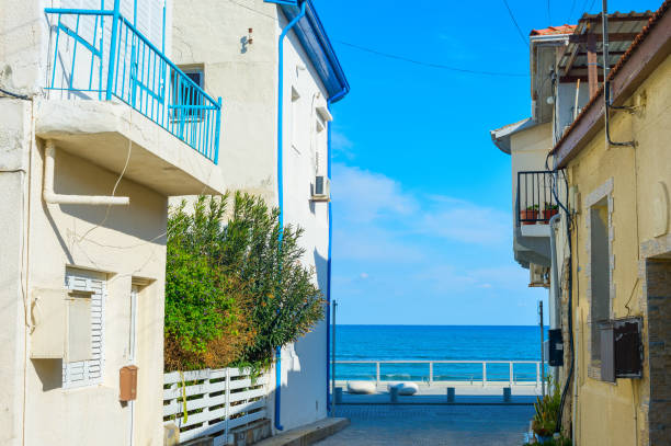 istock Empty street sea  Larnaca, Cyprus 1257269482