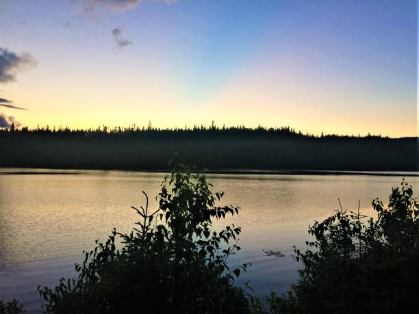 istock Beautiful lake midnight view 1257271042