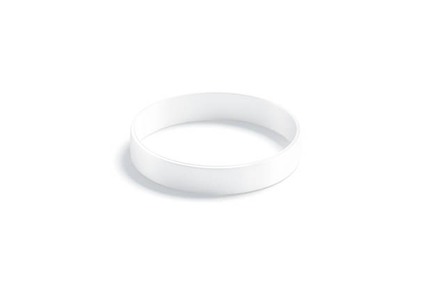 istock Blank white silicone wristband mockup, side view 1257271233