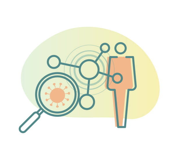 Contact Tracing Protocol for Coronavirus - Icon Contact Tracing Protocol for Coronavirus - Icon as EPS 10 File tracing stock illustrations