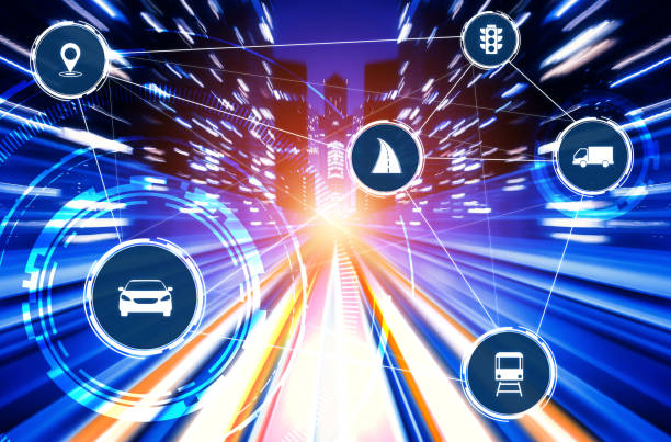 istock Smart transport technology concept for future car traffic on road 1257278298