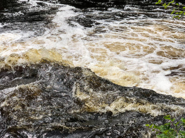 istock Beautiful rapids and waves on Thunder River in Wisconsin 1257285149
