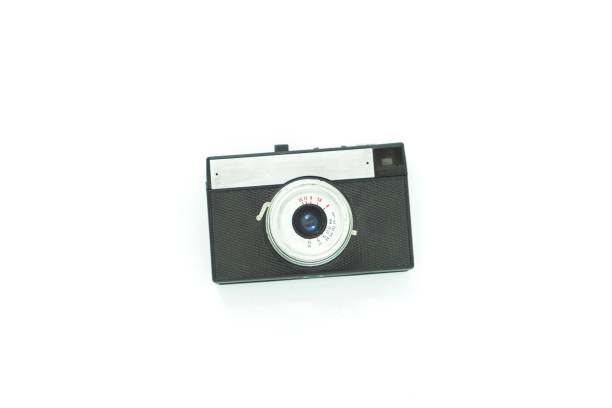 istock front view of old antique analog photo camera over white background 1257285819