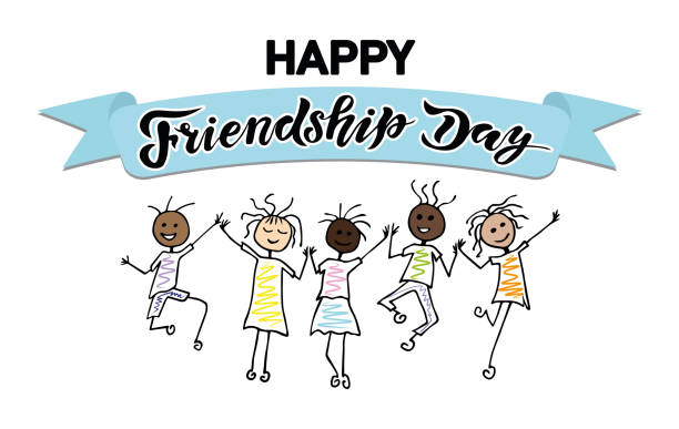 Happy International Friendship Day Stock Illustration - Download Image Now  - Calligraphy, Celebration, Cheerful - iStock