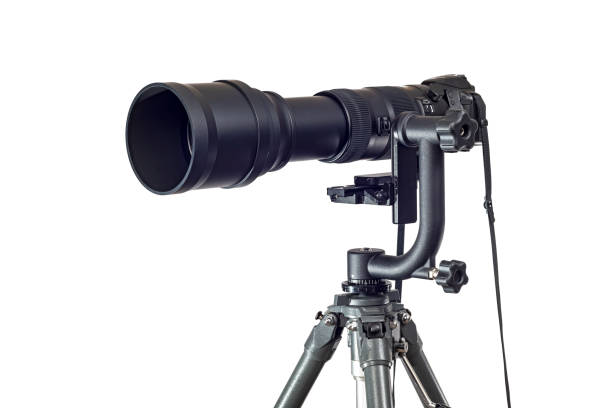 istock Powerful Telephoto Lens On digital Camera and Gimbal Head 1257287632