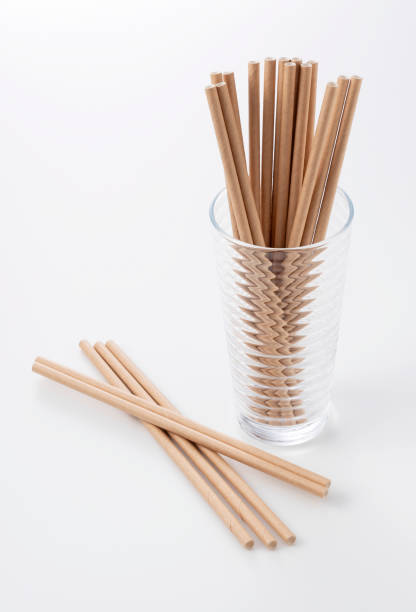 istock Paper straws in a glass. 1257297373