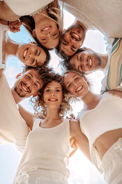 istock Friends from yoga doing selfie after workout 1257299497