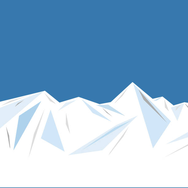 istock Illustration of an ice mountain range, Snow mountain, iceberg or ice composed of geometric patterns. Cool background. 1257299539