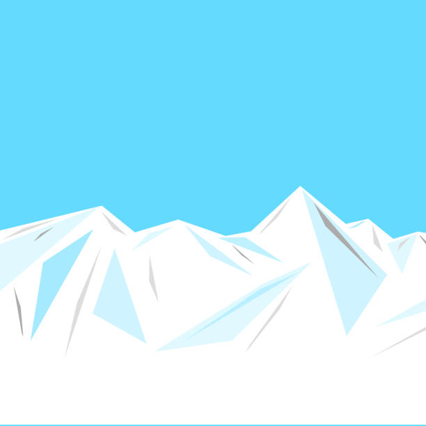 istock Illustration of an ice mountain range, Snow mountain, iceberg or ice composed of geometric patterns. Cool background. 1257299541
