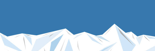 istock Illustration of an ice mountain range, Snow mountain, iceberg or ice composed of geometric patterns. Cool background. 1257299547