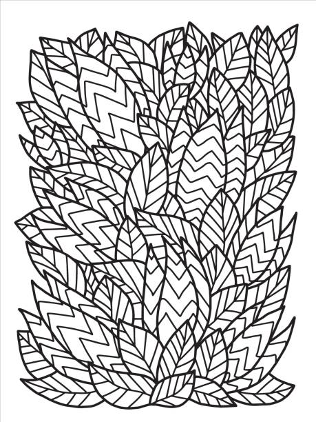 ilustraciones, imágenes clip art, dibujos animados e iconos de stock de página para colorear vectores de plantas de vida silvestre - easter egg paint black and white drawing