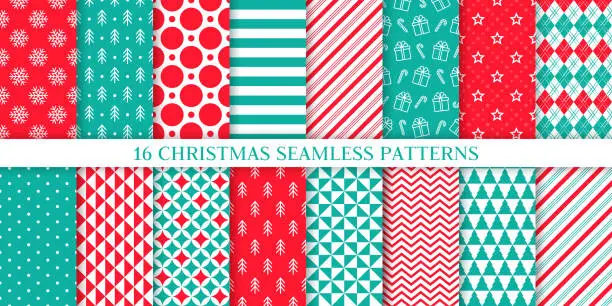 Vector illustration of Christmas seamless pattern. Vector illustration. Festive wrapping paper.