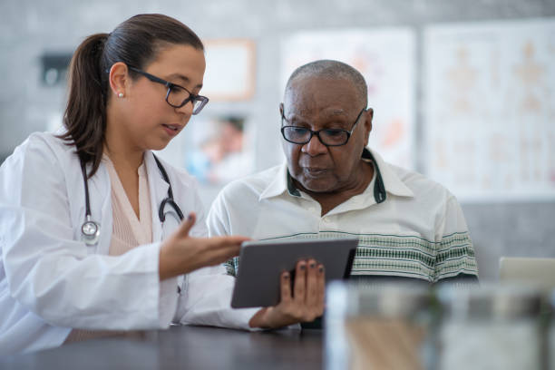 istock Senior man goes for a health checkup 1257301331