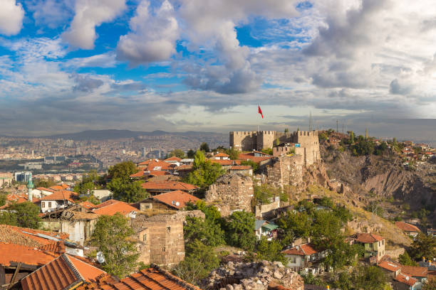 Panoramic view of Ankara, Turkey Ankara Castle, Ankara, Turkey in a beautiful summer day ankara turkey photos stock pictures, royalty-free photos & images