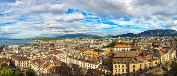 istock Panoramic view of Geneva 1257305752