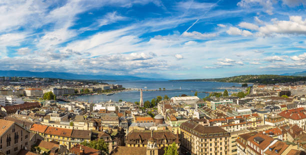 istock Panoramic view of Geneva 1257305757