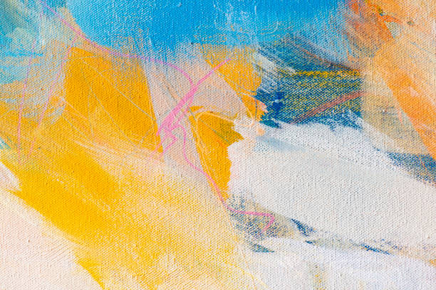 istock Fine Art Abstract Painting Background with Brush Strokes 1257309094