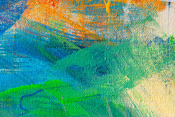 istock Fine Art Abstract Painting Background with Brush Strokes 1257309643